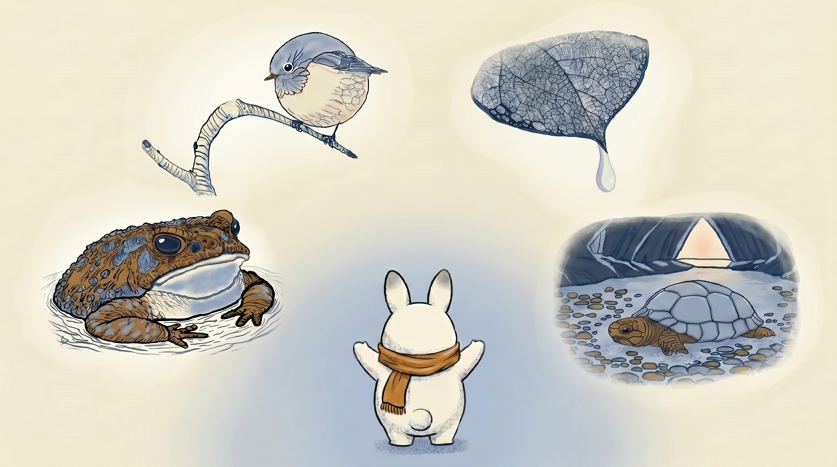 Wonders: bird, drip, toad, turtle